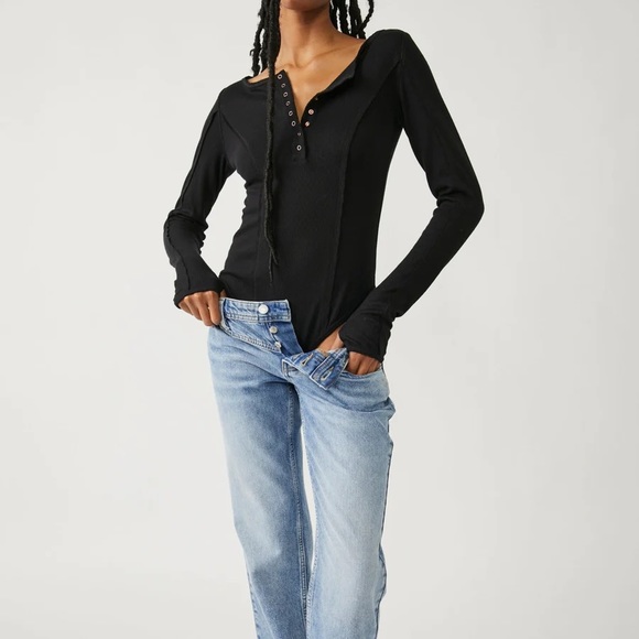 Free People Sloane Bodysuit In Black - Picture 3 of 9